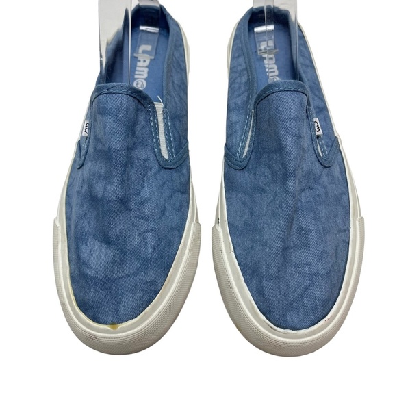 LAM Blue Canvas White Wall Loafers Slip On Mules Flats Casual Shoes sz 7.5 - Picture 3 of 16
